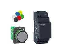 Schneider Electric Wireless push button and non-configurable receiver with 10 colored caps, plastic, Ø22, 24 V DC