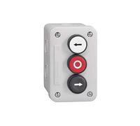 Schneider Electric XALE3255 Control Station, Control Station - White 1C/O + Red Projecting 1C/O + Black 1C/O Pushbutton