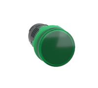 Schneider Electric Harmony XB5 - Monolithic Pilot Indicator Light, Plastic, Plain Lens, Integral LED, Industrial Control, 22 mm Mount, 230…240 V AC, XB5EVM3, Green