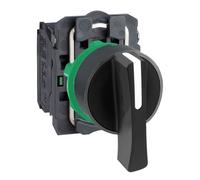 Schneider Electric Harmony XB5, Selector switch, plastic, black, Ø22, long handle, 3 positions, spring return to center, 2 NO