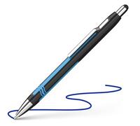 Schneider Epsilon 73861 Retractable Ballpoint Pen (Line Width XB, Ink Colour: Blue, Indelible Refill) Black/Cyan