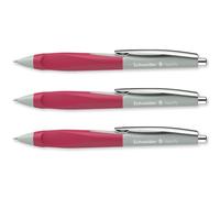 Schneider Haptify Ballpoint Pen Ergonomic, Grey/Magenta, Blue Ink, 3 Pack | Ergonomic Grip Design, Smooth Writing, Waterproof ISO-Certified Ink, Refillable
