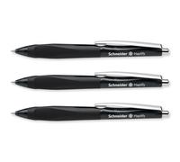 Schneider Haptify Ballpoint Pen Ergonomic Grip Medium Black Ink Pack of 3 | Ergonomic Grip Design, Smooth Writing, Waterproof ISO-Certified Ink, Refillable