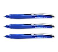 Schneider Haptify Ballpoint Pen Ergonomic Grip Medium Blue Ink Pack of 3 | Ergonomic Grip Design, Smooth Writing, Waterproof ISO-Certified Ink, Refillable