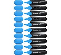 Schneider Highlighter Job 150 Refillable Non-Fading, with Clip Blue Pack of 10