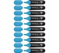 Schneider Highlighter Job 150 Refillable Non-Fading, with Clip Blue Pack of 10