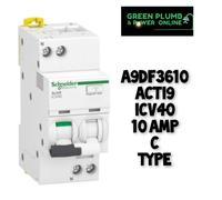Schneider iCV40 Acti 9 1P+N 10 Amp C Curve 6000A 30ma RCBO A9DF3610 Brand New