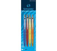 Schneider ICY Colours K20 Ballpoint Pen, M tip, Blue Ink, Blister Pack of 4 Crayons-Assorted Colours