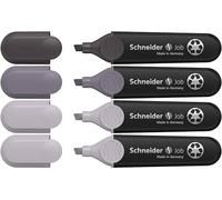 Schneider Job 150 Recycled Plastic Highlighters Awarded with The Blue Angel, Pack of 4, Grey Tones