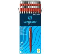 Schneider K 1 Retractable Ballpoint Pen (M, Indelible) Pack of 20 Red
