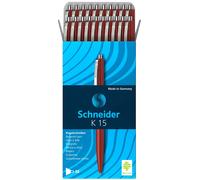 Schneider K 15 Mechanical Ballpoint Pen Type M Indelible Ink Pack of 20 Red red