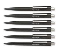 Schneider K1 Ballpoint Pen Medium Retractable Pens, Black Ink, Pack of 6