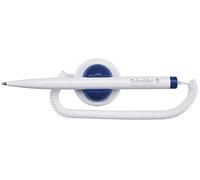 Schneider Klick-Fix-Pen Ballpoint Pens M Tip with Attached Coil Cord Pack of 10 Blue