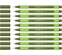 Schneider Line-Up Fineliner 0.4 mm Line Width Made of Bio-Based Plastic Awarded with The Blue Angel Pack of 10 Olive Green