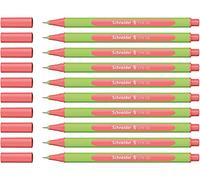Schneider Line-Up Fineliner (Line Width 0.4 mm, Bio-Based Plastic, Awarded with The Blue Angel) Pack of 10 Coral