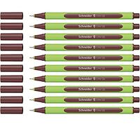 Schneider Line-Up Fineliner (Line Width 0.4 mm, Made of Bio-Based Plastic, Awarded with The Blue Angel) Pack of 10 Topaz Brown