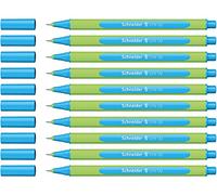 Schneider Line-Up Fineliner (Line Width 0.4 mm, Made of Bio-Based Plastic, Awarded with The Blue Angel) Pack of 10 Mineral Blue