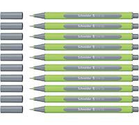 Schneider Line-Up Fineliner (Line Width 0.4 mm, Made of Bio-Based Plastic, Awarded with The Blue Angel) Pack of 10 Silver-Grey