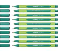 Schneider Line-Up Fineliner (Line Width 0.4 mm, Made of Bio-Based Plastic, Awarded with The Blue Angel) Pack of 10 Nautical Green