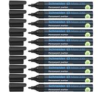 Schneider Marker Pen 230 Black 1-3 mm Permanent Refillable with Aluminium Barrel Pack of 10