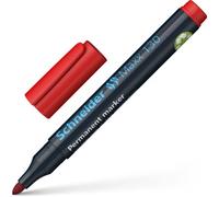 Schneider Maxx 130 Permanent Marker Pen 1 mm and 3 mm Cap-Off-Ink Refillable Pack of 10 Red