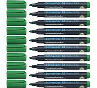Schneider Maxx 130 Permanent Marker with Bullet Tip (Line Width: 1-3 mm, Refillable) Pack of 10 Green