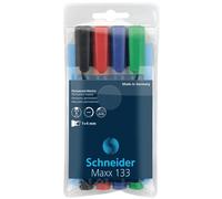 Schneider Maxx 133 Pen Permanent Marker Refillable 1 + 4 mm, Assorted, Pack of 4