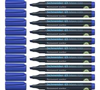 Schneider Maxx 133 Permanent Marker, Chisel Tip, Blue, Box of 10 (113303)