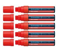 Schneider Maxx 260 Chalk Marker Odourless Liquid Chalk Chisel Tip 5mm-15mm Line Width Red (Pack 5) - 126002