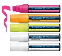 Schneider Maxx 260 Chalk Pen (5 + 15 mm Line Width, Wipe Clean, Water-Based, Odourless) Pack of 5 Assorted