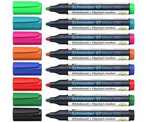Schneider Maxx 290 Marker for Whiteboards and Flip Charts, Bullet Tip 2-3 mm Lin