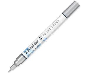 Schneider Paint-It 010 Metallic Marker Pen - 0.8mm Fine Tip - High Coverage - Silver Metallic