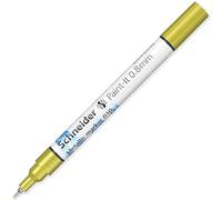 Schneider Paint-It 010 Metallic Marker Pen - 0.8mm Fine Tip - High Coverage - Yellow Metallic