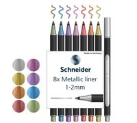 Schneider Paint-It 020 Metallic Liner 1-2mm Assorted, Wallet 8 pieces