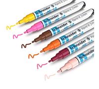 Schneider Paint-It 310 Acrylic Marker Set 3 (2 mm Round tip, high Coverage, Brilliant Colour, for Almost All Surfaces) 6 Pieces