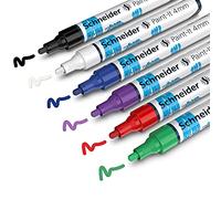 Schneider Paint-It 320 Acrylic Marker Set 1 (4 mm Round tip, high Coverage, Brilliant Colour, for Almost All Surfaces) 6 Pieces