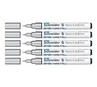 Schneider Paint-It Metallic Marker Silver (Line Width 0.8 mm, New Pigment Technology, Strong Glitter Effect) Pack of 5