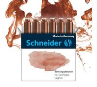 Schneider Pastel Ink Cartridges (Standard Cartridges for Fountain Pen) Cognac Pack of 6