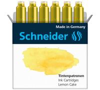 Schneider Pastell Lemon Cake Ink Cartridges Standard Fountain Pen Pack of 6