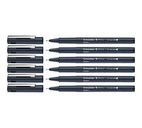 Schneider Pictus Fineliner 0.7mm Black Pack of 6 | Pen Body made of 82% recycled plastic
