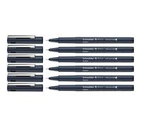 Schneider Pictus Fineliner Line Width 0.05mm Black Pack of 6 | Pen Body made of 82% recycled plastic