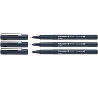 Schneider Pictus Fineliner Pens 0.3 mm, 0.5 mm and 0.7 mm Lines Black Pack of 3
