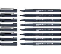 Schneider Optics Fineliner Pens Pictus - 8 Line Widths 0.05-0.9 mm - Black Wallet
