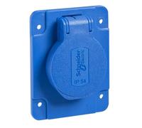Schneider PKN61B SCHUKO socket 2p + e 10/16 A 250 V BLUE for France, IP54 65X85 MM