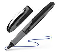 Schneider Ray Cartridge Rollerball Pen M (Medium), Refillable, Onyx Barrel, Royal Blue Erasable Ink Cartridge, Pack of 1 Pen (187807)