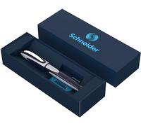 Schneider Ray Rollerball Pen Gift Set in Cardboard Case Including Standard Ink Cartridges Suitable for Right and Left Handed Users, Deep Blue/Light Grey