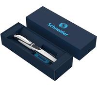 Schneider Ray Rollerball Pen Gift Set in Cardboard Case Including Standard Ink Cartridges Suitable for Right and Left Handed Users, White/Dark Grey