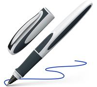 Schneider Ray Rollerball Pen - Includes Cartridge - Blue Ink - White/Grey Barrel