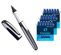 Schneider Ray Rollerball Pen (Refillable with Standard Ink Cartridges, Suitable for Right and Left-Handed Users) (Pack of 1 + 18 Extra Cartridges)