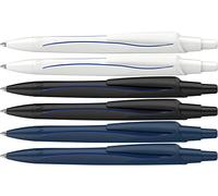 Schneider Reco 131886 Recycled Plastic Ballpoint Pen Awarded with The Blue Angel - Assorted Ink - Pack of 6
